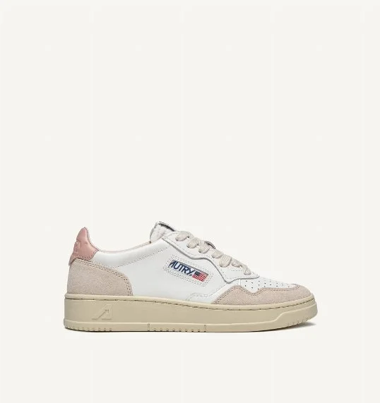 Sneaker Leather Suede White/Powder