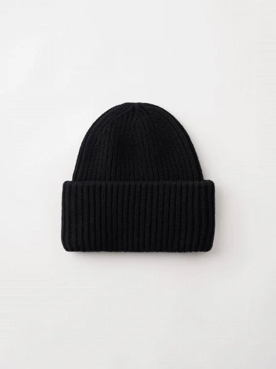 Mütze Ribbed Beanie Schwarz