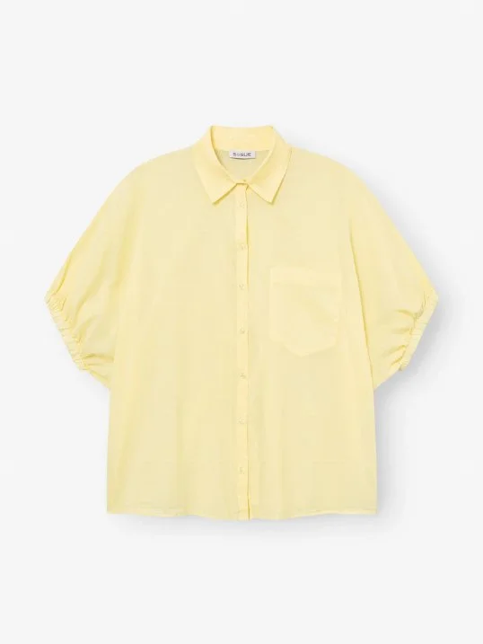 Bluse Cowboy Collar Voile Yellow