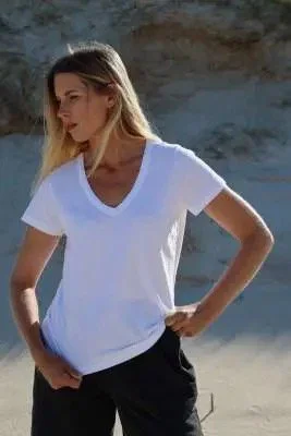 T-Shirt V Neck White