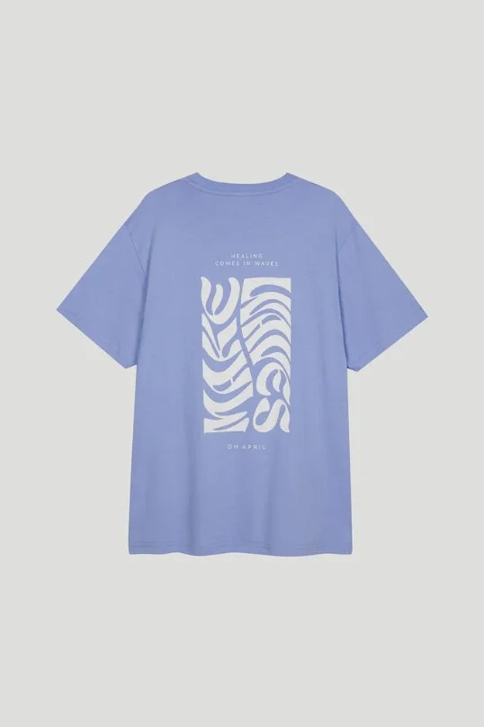 Boyfriend T-Shirt Soft Blue Waves