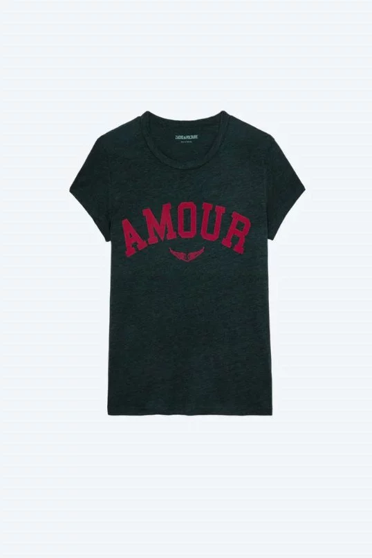 T-Shirt Walk Amour in Grün