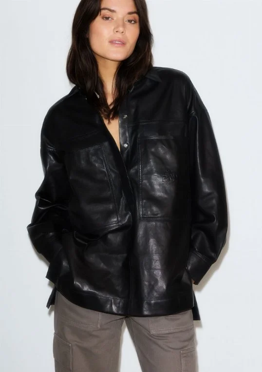 Lederhemd Aria Black
