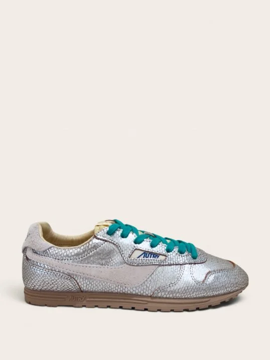 Sneaker Windspin Snake Print Silver White
