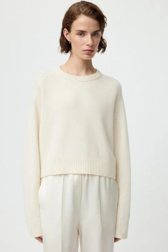 Pullover Cashmere Top Feather White