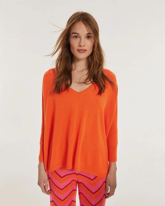 Pullover Minie Kaschmir Orange Fluo