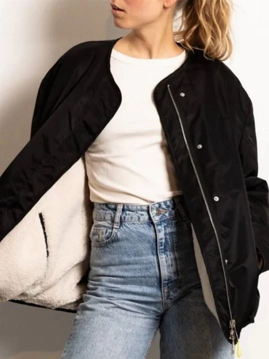 Jacke Reversible Bomber - black/sand