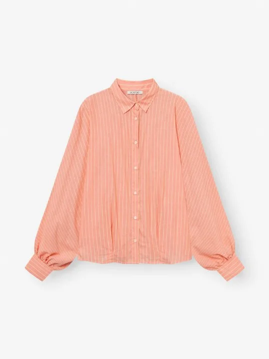 Bluse Antonia Short Coral Stripes