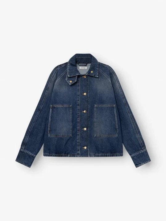 Jacke Bomber Denim Dark Blue