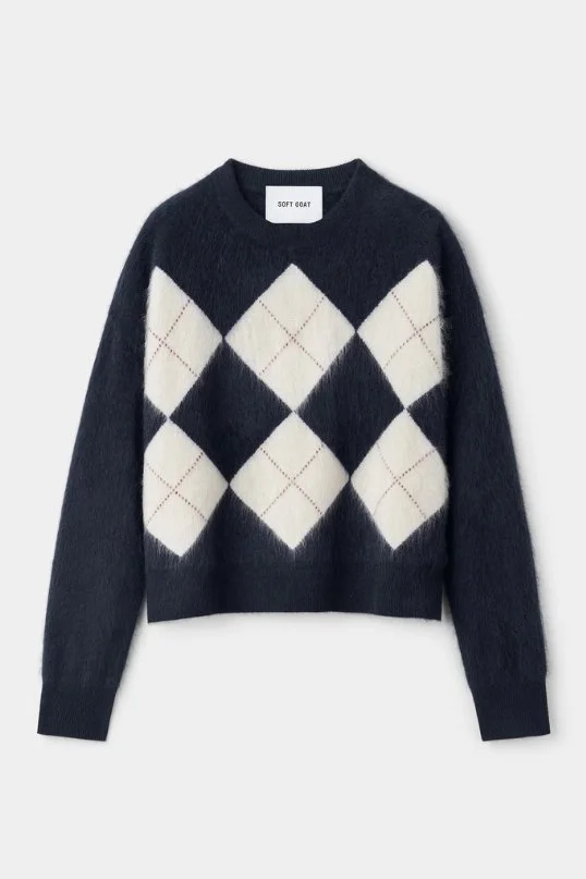 Pullover Cashmere Argyle Navy