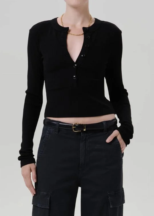 Longsleeve Varra Henley Black
