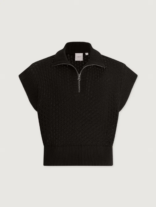 Shirt Gaines Half Zip Knit Black