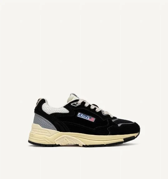 Sneaker Hyperway in Suede Mesh Black/Silver
