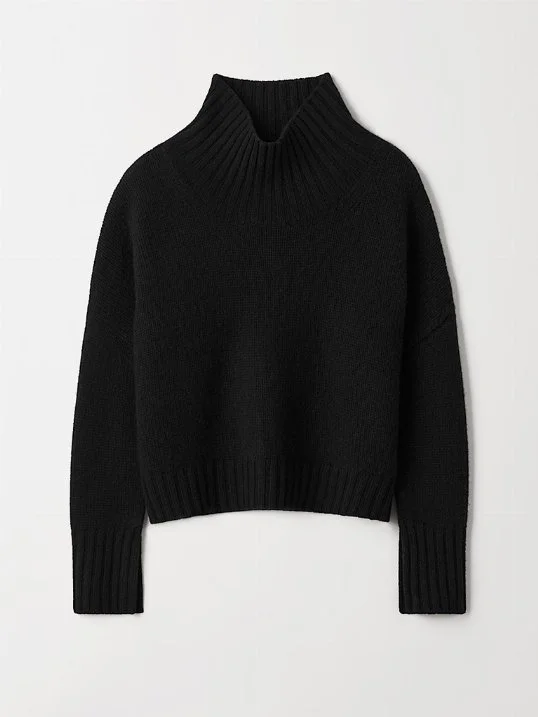 Pullover Girlfriend Turtleneck Black