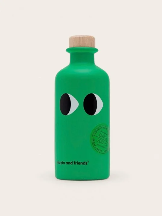 Olivenöl Extra Native mit Basilikum