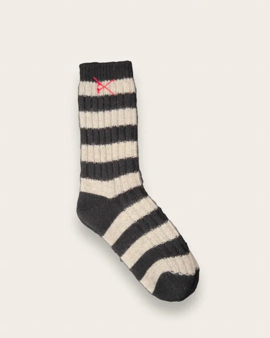 Socken Cashmere Striped Black/Grey