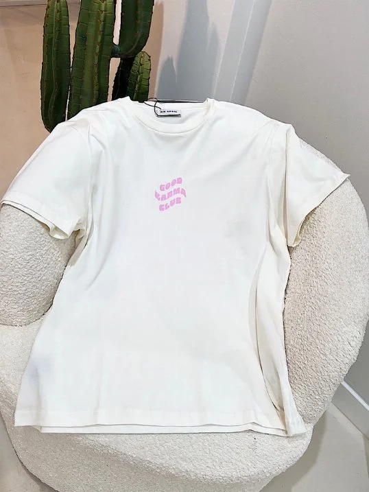 T-Shirt Good Karma Club Off White/Blush