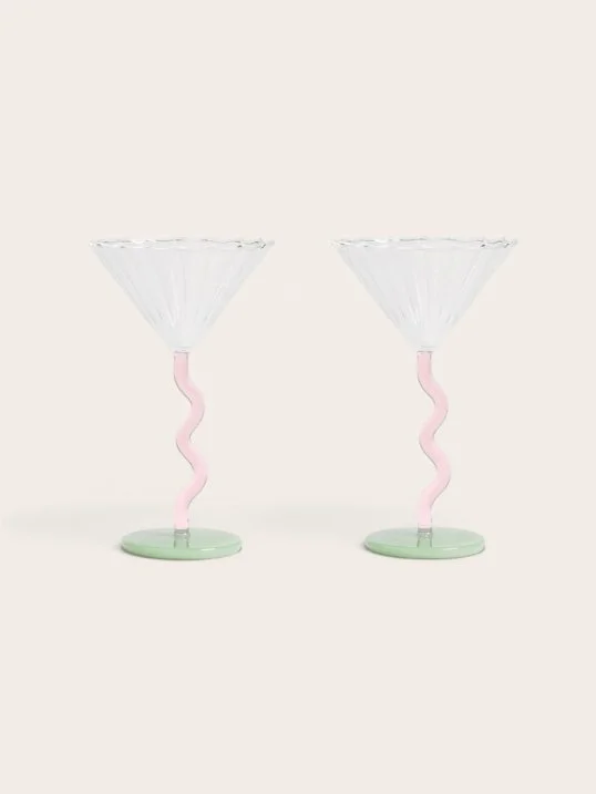 Glas Set Coupe Curve Pink
