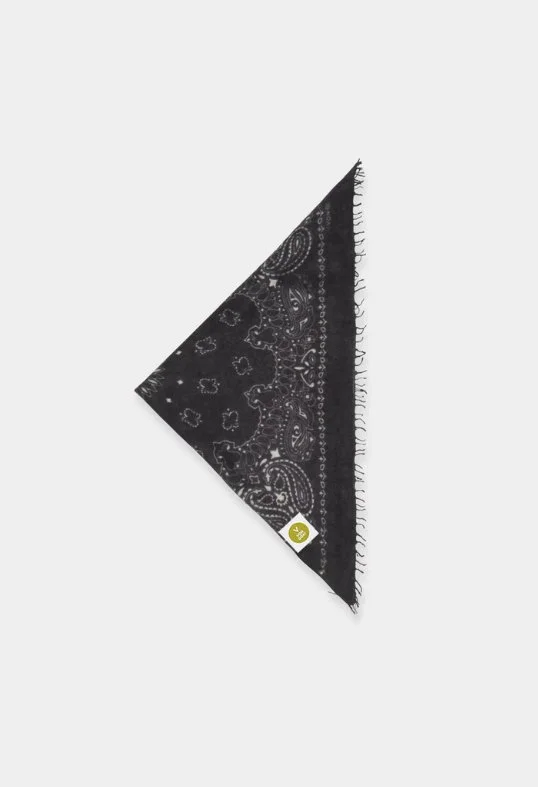 Tuch Bandana Cashmere Paisley V mit Fransen