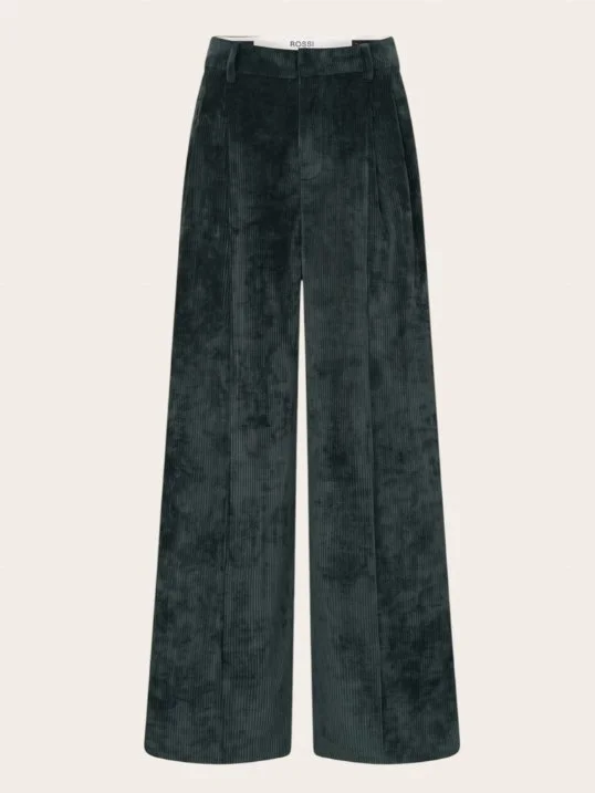 Hose Ivon Wide Walle Corduroy Smaragd