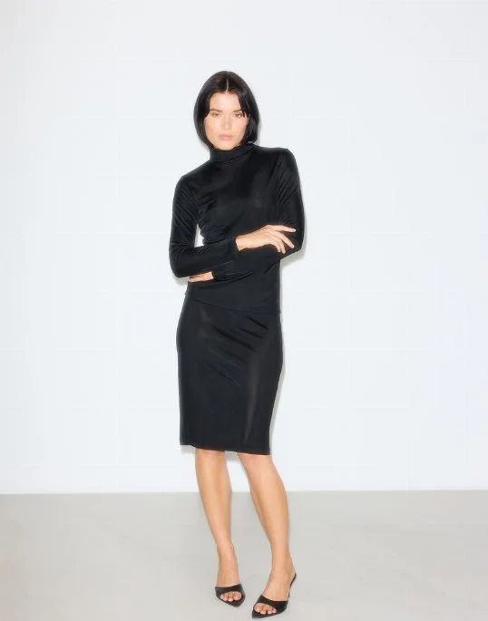 Longsleeve Judi Fluid Turtle Neck Black
