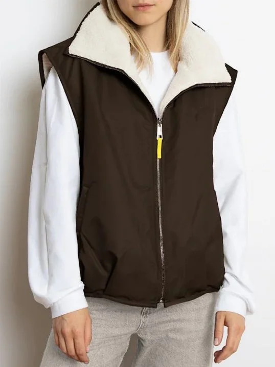 Weste Reversible Bomber Chocolate/Sand