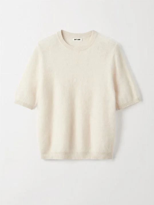 Pullover Brushed Short Sleeve Feather White
