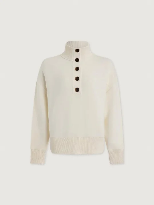 Sweater Bronya Button Placket Pristine